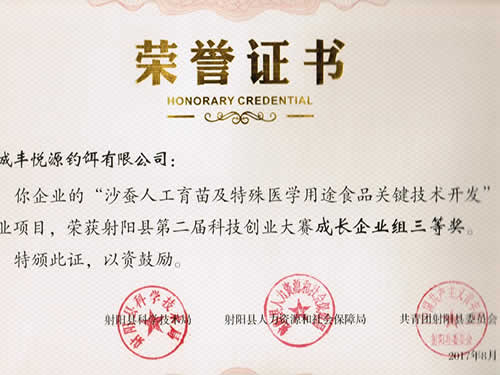 科技創(chuàng  )業(yè)大賽成長(cháng)企業(yè)組三等獎